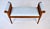 Mid 20th century faux bamboo double caned scroll arm window bench newly upholstered in powder blue textured cotton. Bears...
