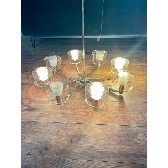 Glass Sputnik Chandelier attributed to Kaiser Idell, 1970s For Sale - Image 7 of 11