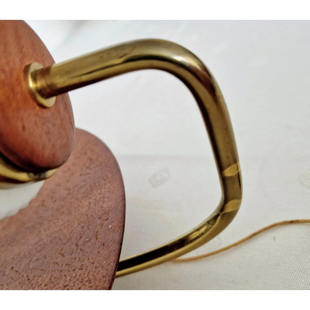 60's Mid-Century Modern Danish Teak Brass Tulip Glass Sconces, Italy Stilnovo For Sale - Image 12 of 12