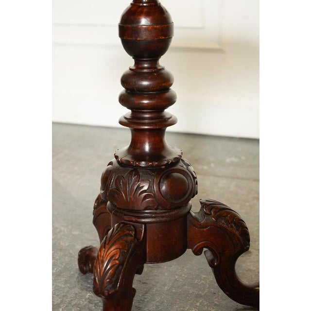 Wood Italian Chess Side End Lamp Table with Carved Legs For Sale - Image 7 of 16
