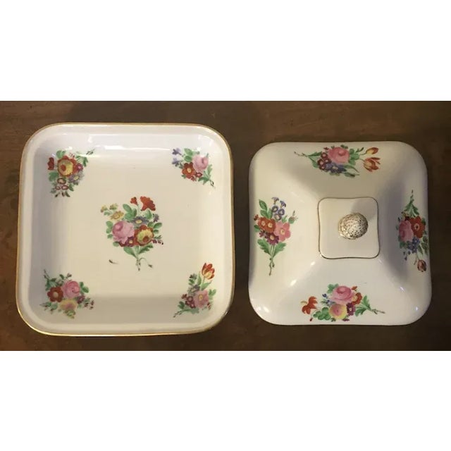 Antique 19th Century French Empire Floral Porcelain Serving Dish & Cover For Sale - Image 11 of 13