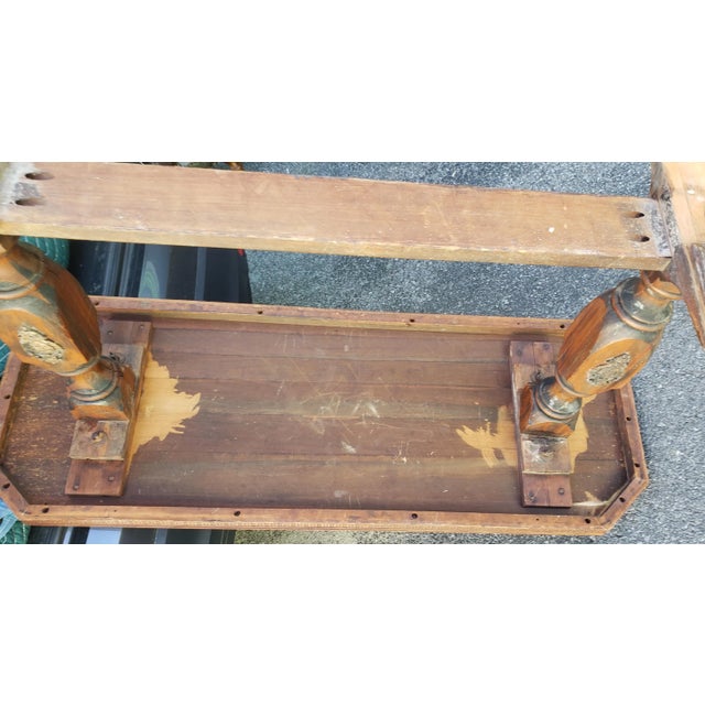 19th Century Baroque Style Walnut Trestle Base Library Table For Sale - Image 9 of 10