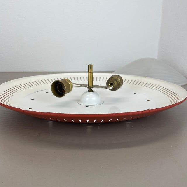 Modern Metal and Glass Flushmount Light in the style of Gio Ponti, Italy, 1950s For Sale - Image 15 of 18