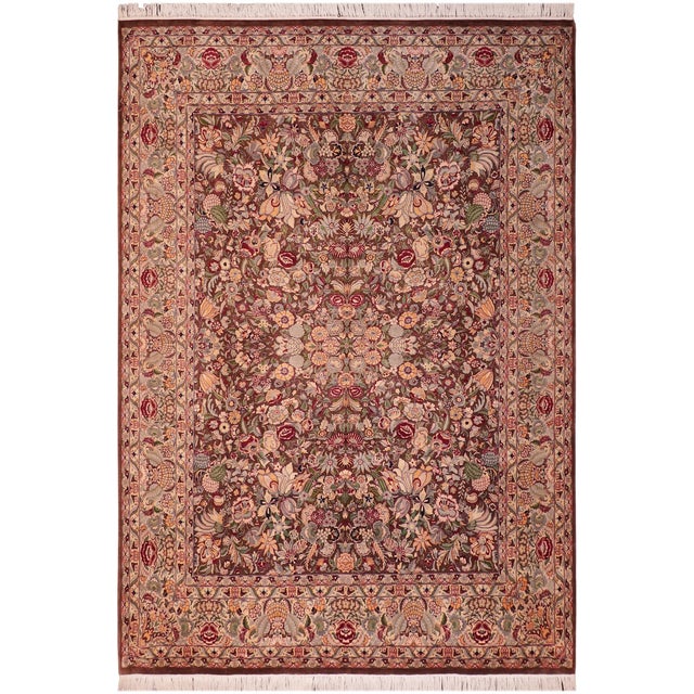 Intricate Shabby Chic 1990's Pak-Persian Brown/Beige Wool Rug - 8'2'' X 10'6'' For Sale - Image 9 of 9