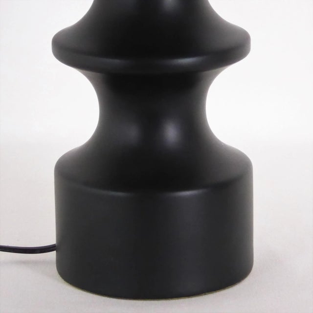 Black Ceramic Chess Pawn Lamp, 1950s For Sale - Image 9 of 13
