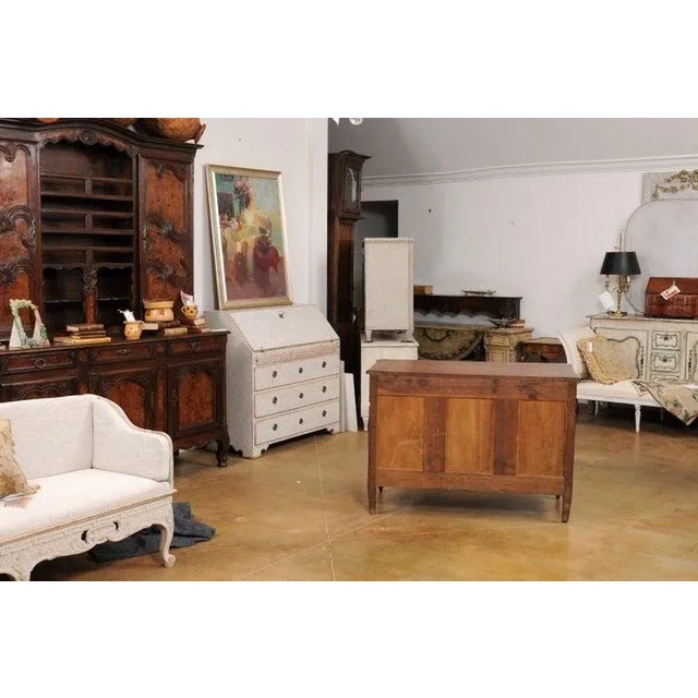 19th Century French Louis XVI Style Cherry Three-Drawer Commode with Fluting For Sale - Image 9 of 13