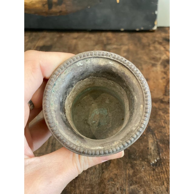 Antique Petite Ornate Silver Plated Q Tip Toiletry Vessel- 2.75x3” Beautiful, antique, silver plated, petite, ornate...