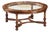 Traditional Round Coffee Table with Glass Inset For Sale