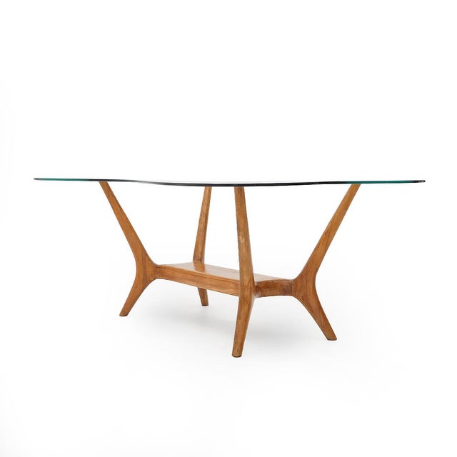 Italian Wood and Glass Coffee Table, 1950s For Sale - Image 6 of 16