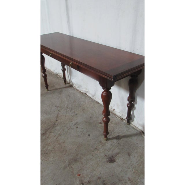 Traditional 1980s Ethan Allen British Classics Collection Convertible Console Dining Room Table For Sale - Image 3 of 11