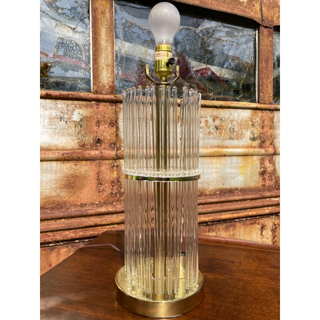 1970s Glass Rod Table Lamp in the Style of Sciolari For Sale - Image 9 of 9