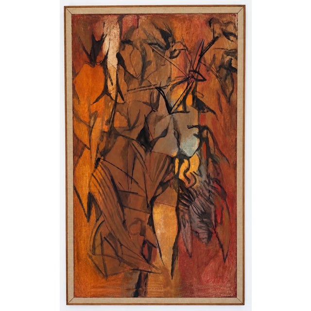 Original Abstract Expressionist Oil Painting by Arthur Osver, Circa 1955, 40” X 24”, Signed/Framed For Sale - Image 9 of 9