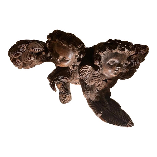 Rare Large 15th Century Renaissance English Oak Roof Angels Corbel. For Sale