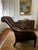 Victorian Oversized Diamond Tufted Leather Library Chair, Bobbin Legs & Nailhead Trim For Sale - Image 3 of 7