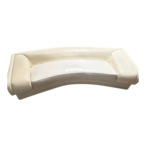 Rare Vintage 80s Leather Curved Sofa