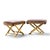 Warren Lloyd for Weiman Mid Century Brass X Base Stools - Pair Each stool measures: 25.5 wide x 17.25 deep x 18.75 high,...