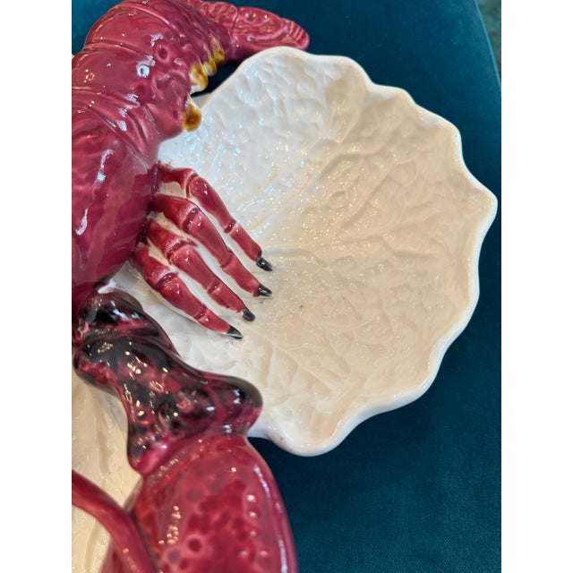 Vintage Large Pre-1960's “Agatha Christie” Majolica Lobster Platter For Sale - Image 10 of 15