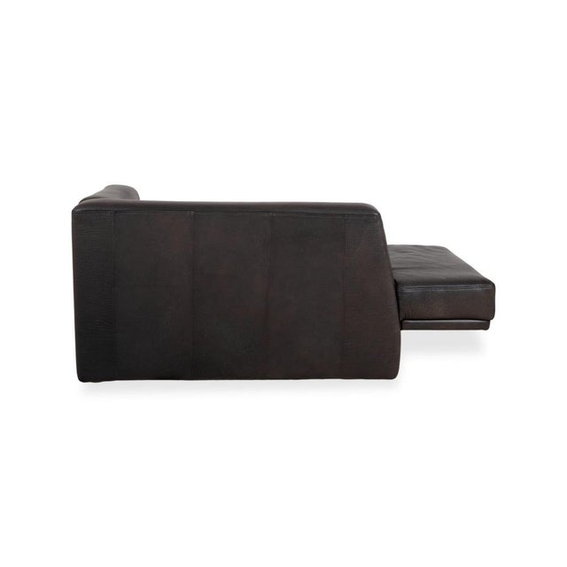 Black Visavis Leather Chaise Lounge Couch in Black from Brühl For Sale - Image 8 of 10