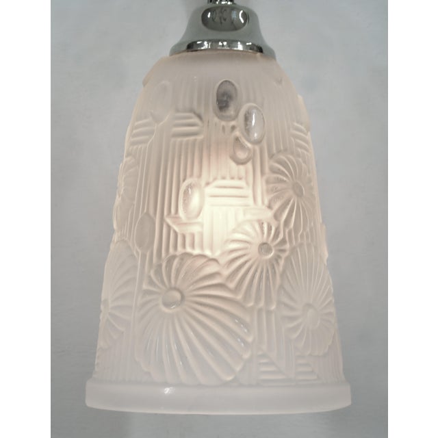 Lorrain Daum Set of Three French Art Deco Floral Nickel Bronze Wall Sconces - 1930s For Sale - Image 6 of 10