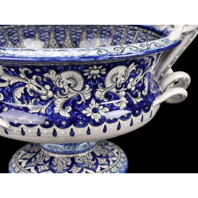 Ceramic Deruta Blue Dolphins Vase by Deblona For Sale - Image 7 of 17