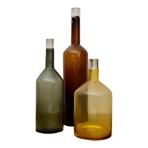 Late 20th Century Decorative Tinted Glass Display Bottles