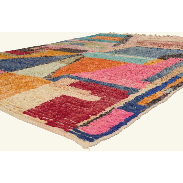22098 Contemporary Boujad Moroccan Rug, 08'01 x 11'02. The Chromatic Mosaic: A Boujad Moroccan Masterpiece of Modernist...