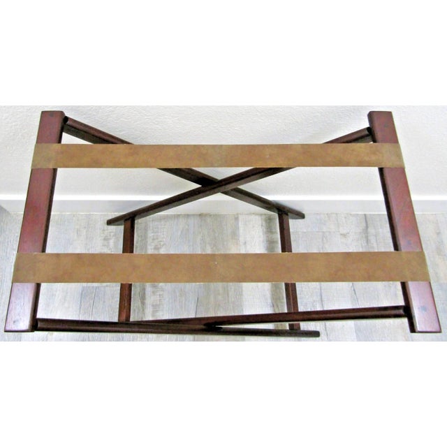 Mid 20th Century Vintage English Butler's Mahogany Tray Table With Folding Stand For Sale - Image 16 of 18