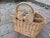 Vintage Wicker Picnic Basket W/ 2 Wine Bottle Compartments For Sale - Image 11 of 12