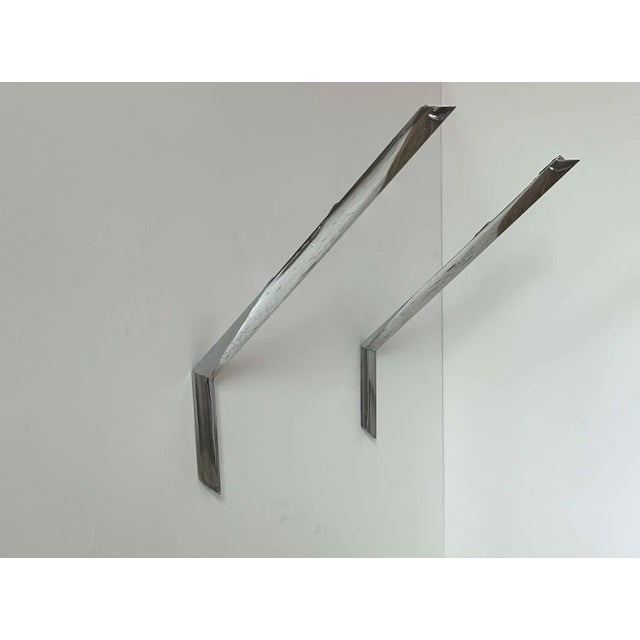Silver Vintage Wall Lights in Chrome Metal, France, 1970, Set of 2 For Sale - Image 8 of 12