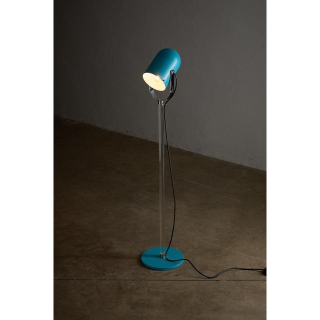 Gold Space Age Turquoise Acrylic Glass Floor Lamp attributed to Cosack, 1970s For Sale - Image 8 of 11