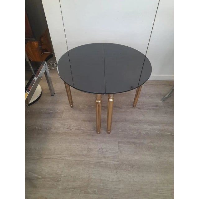 1970s Small Demi-Lune Tables in Golden Brass, 1970s, Set of 2 For Sale - Image 5 of 13