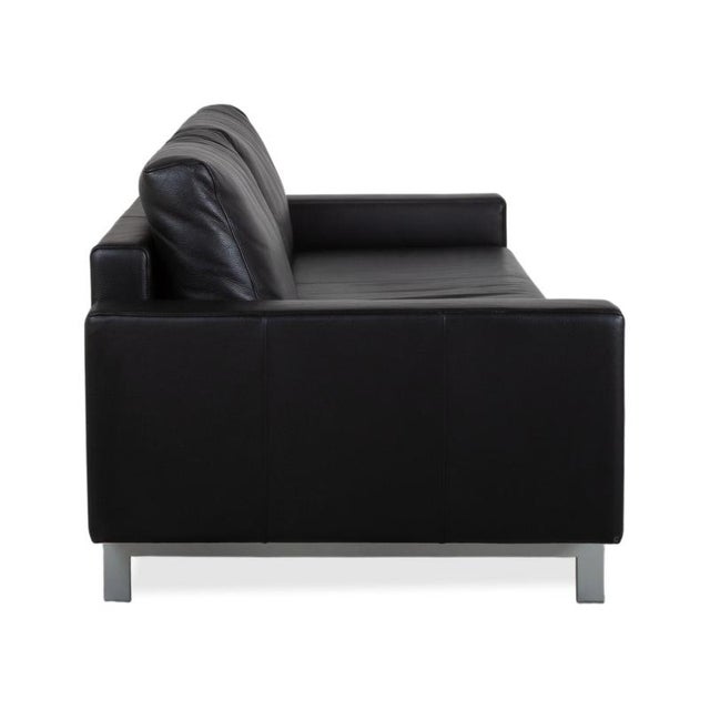 Vida 3-Seater Sofa in Black Leather from Rolf Benz For Sale - Image 10 of 13