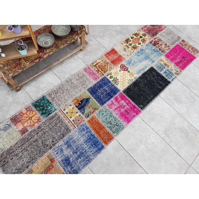 Decorative Wool Vintage Runner For Sale - Image 6 of 10