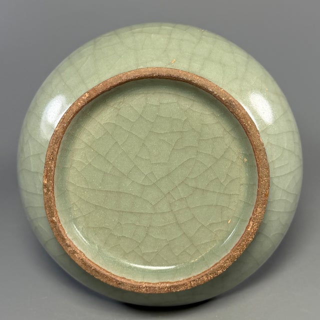 15th Century & Earlier Antique Chinese Celadon Crackle‑Glaze Long‑Neck Vase, Collectible Antique For Sale - Image 5 of 5