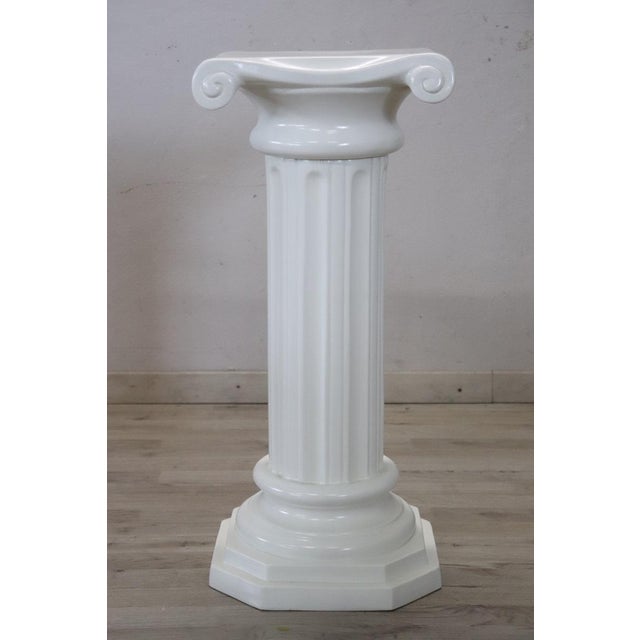 White Ceramic Column by Bassano For Sale - Image 10 of 11