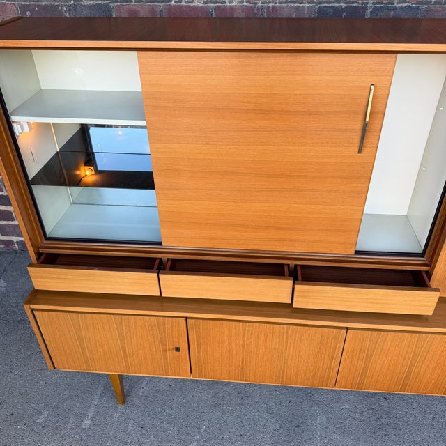 Mid-Century German Large Teak Wall Unit Cabinet Hutch by Munker-Modell For Sale - Image 12 of 12