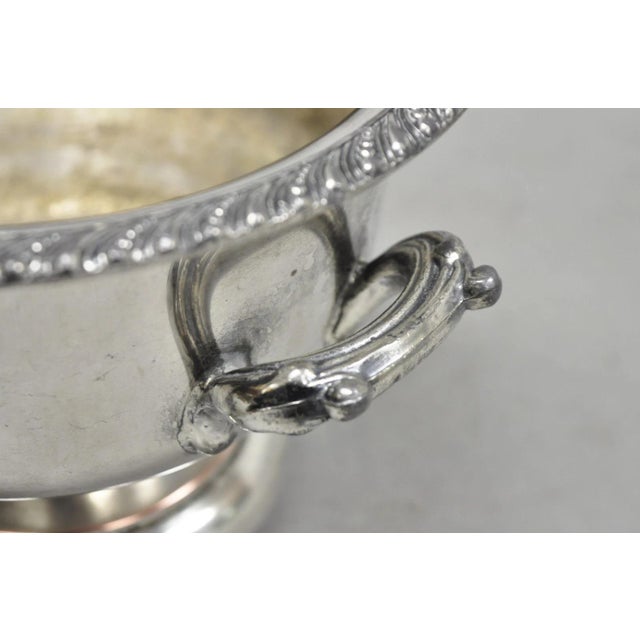 Vintage English Regency Style Silver Plated Low Champagne Chiller Ice Bucket For Sale - Image 12 of 16