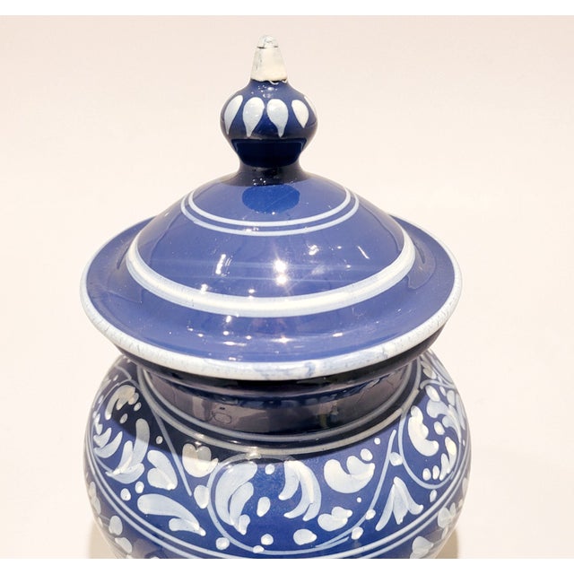 Renaissance Revival Italian Blue and White Apothecary Jar, 1950s For Sale - Image 9 of 12