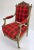 Early 20th Century Pair of Antique Carved Red Tartan Armchairs For Sale - Image 5 of 13