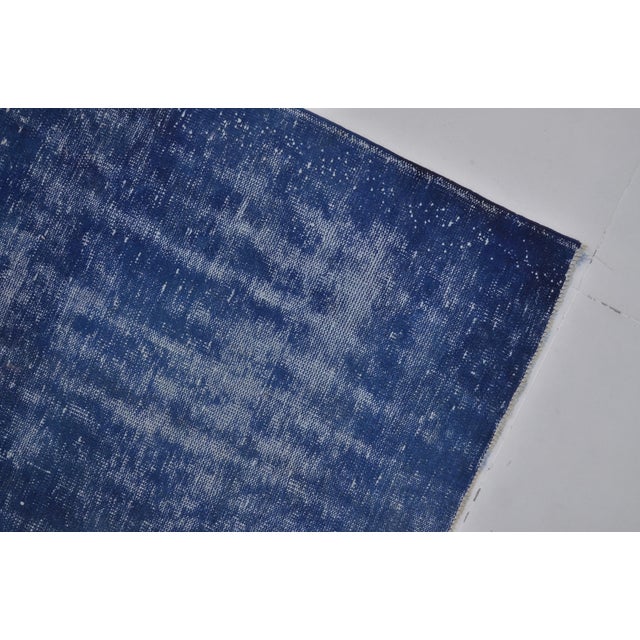 Blue Vintage Handknotted Wool Carpet For Sale - Image 9 of 10