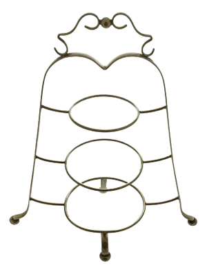 19th Century Edwardian Cake Stand Dessert 3 Tier Scroll Handle Ball Feet English Silverplate