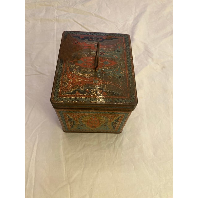 Antique Toleware Art Deco Art Nouveau Small Biscuit Box by Uneeda Co. “ National Biscuit Co For Sale In Dallas - Image 6 of 12