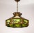 Early 20th Century Pale Green-Amber Slag Glass Pendant Light With Scenic Trim For Sale - Image 10 of 12