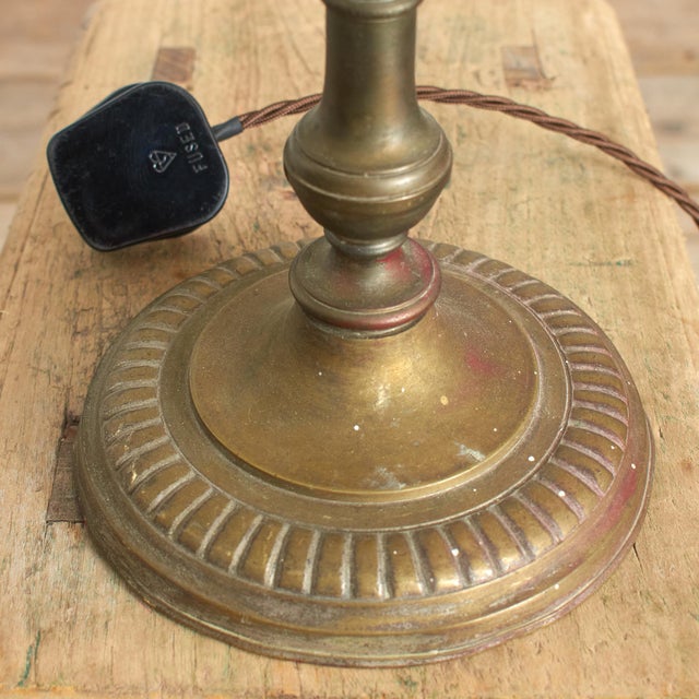 Antique French Brass Rise and Fall Pump Desk Lamp, 1890s For Sale - Image 6 of 11