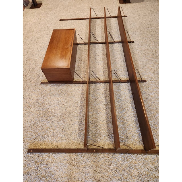Mid-Century Modern 1960s Mid Century High Teak Wall Unit Shelving Attributed to Poul Cadovius For Sale - Image 3 of 9