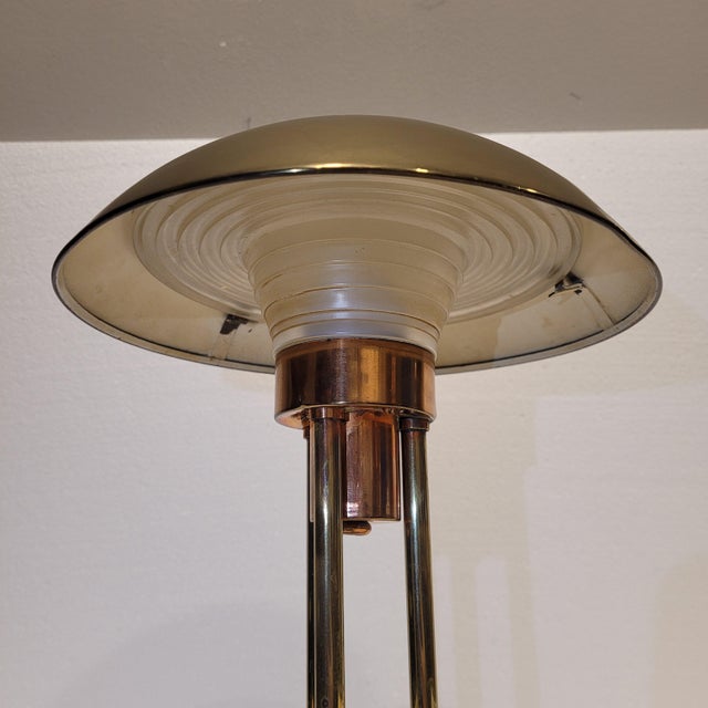 Vintage Art Deco Mushroom Table Lamp in Gilt Brass, 1930s For Sale - Image 18 of 18
