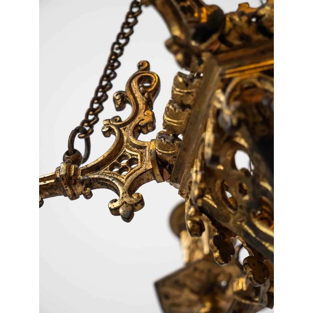 Smaller Neo-Gothic Six-Arm Chandelier For Sale - Image 4 of 8