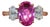 Late 20th Century Gia Certified 3.68Ct Madagascar Pink Sapphire E VVS Diamond Solid 950 Platinum 18k Gold Ring, Size 6.5 For Sale