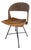 1960s Arthur Umanoff Rush, Iron, and Walnut Slat Swivel Chair For Sale