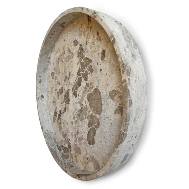 White Beige Stone Plate/Tray Bowl For Sale - Image 4 of 4